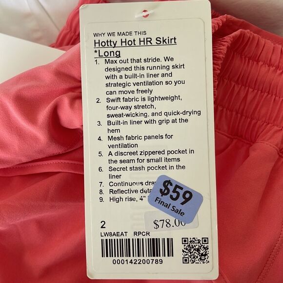 Lululemon hotty Hot High-Rise Skirt Long in size 2 NWT XS - Picture 4 of 9